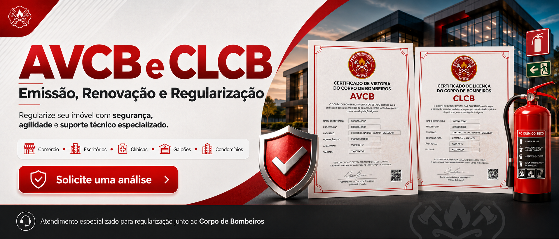 AVCB e CLCB — Emissão, Renovação e Regularização. Solicite uma análise técnica com a LHGEO Engenharia.